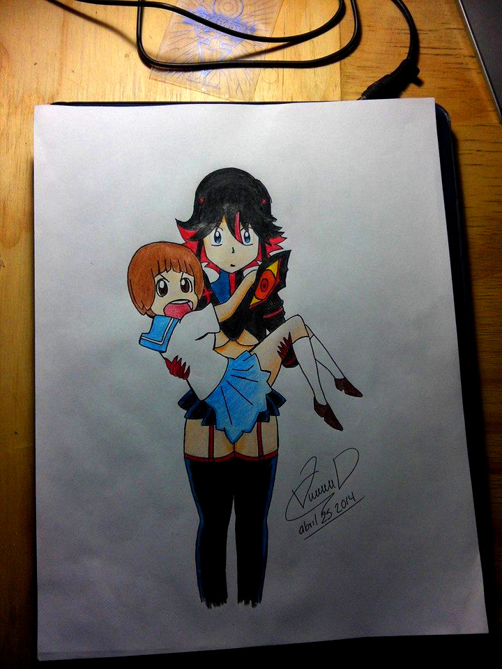 Kill la Kill - Ryuko Matoi and Mako Scribble by LESHUU