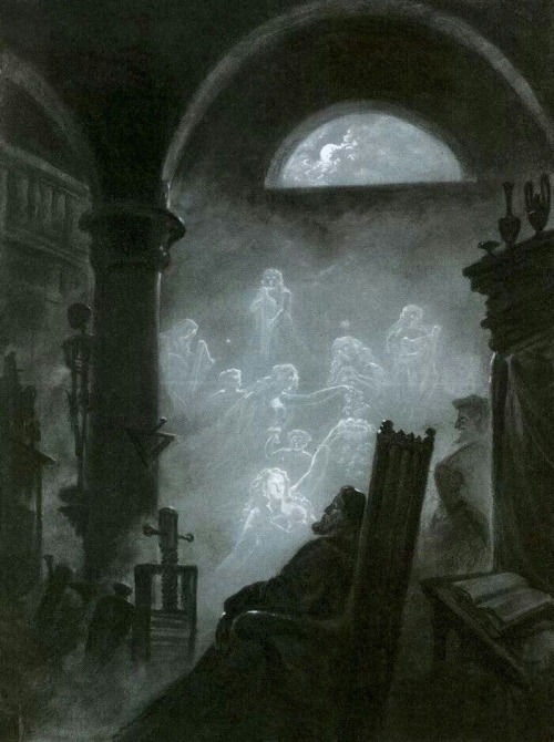 obsessionartborady:“Faust’s Dream” (Germany, 1852) Body color, Charcoal - By Carl Gustav Carus