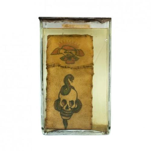dollbabytattoos: lunariums:  shatteruslikeglass:  Dead Prisoners’ Tattoos Preserved in Formaldehyde 