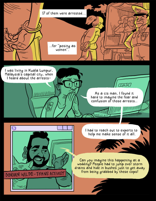 chaosdad:My comic, “Not A Crime”, about the arrest and persecution of transwomen in Mala
