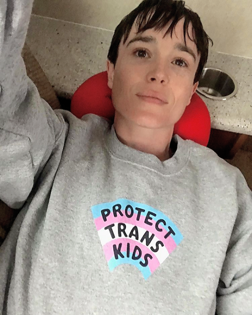  elliotpage: #ProtectTransKidsThank you @megemikoart for making these rad sweatshirts and for your a