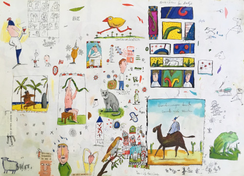 A page from one of Axel Scheffler's sketchbooks