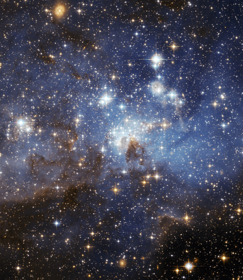 astronomicalwonders:  The Birthplace of Stars - LH 95 Known as LH 95, this is just one of the hundreds of star-forming systems, called associations, located in a nearby galaxy known as the LMC (Large Magellanic Cloud) some 160,000 light-years away. Earlie