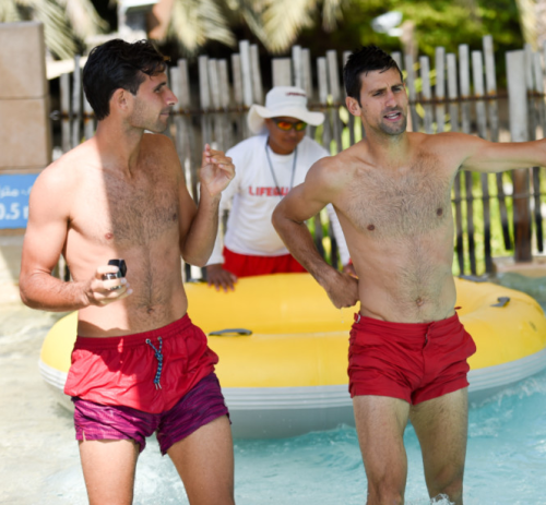 mynewplaidpants:  Novak Djokovic and his brother tubing in Dubai 