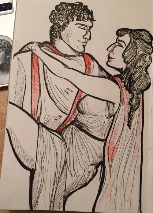 riboflavian:Inktober #4!! super late but I drew …. Clodius Pulcher and Fulvia… remember that Roman w