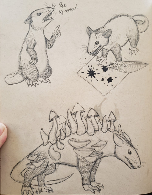 dramatic-audio: shadsasaur:thinkin about pawpaw [ID: a photo of a sketchbook with a few pencil drawi