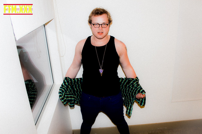 chancearmstrong:  Playful trans cub Chance Armstrong strips off his blue skinny jeans