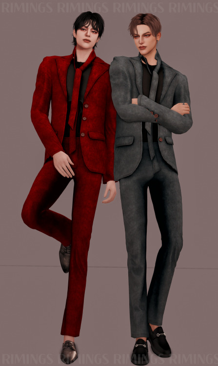 [RIMINGS] Velvet Tie &amp; Suits - FULLBODY- NEW MESH- ALL LODS- NORMAL MAP- 15 SWATCHES- HQ COMPATI