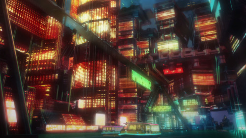 Some nice 3D and digital backgrounds in the Psycho Pass movie. BG-team wasn’t exceptionally good or 