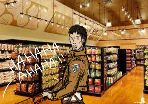 aillemac316:  According to the Q and A with Isayama (http://plain-dude.tumblr.com/post/89448667392/bessatsu-magazine-q-a-with-isayama), Levi would most likely laugh by seeing “super convenient cleaning goods”. Levi doesn’t laugh much because it