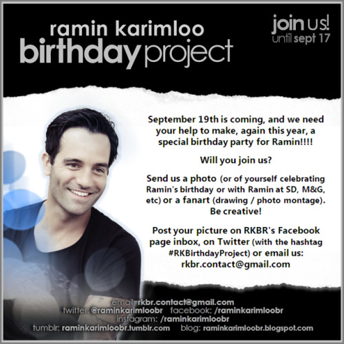 JOIN US!!! Last year we got an incredible response from the fans, and Ramin approved! Let&rsquo;s ma