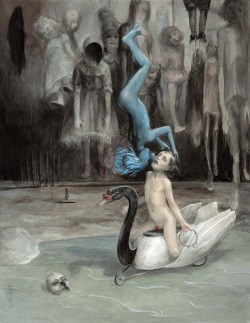 templeofapelles:  Illustration for El Eco de Mis Muertes by Alejandra Pizarnik, Santiago Caruso 