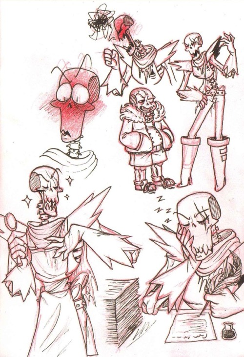 now-make-it-gayer:Some (mainly papyrus) underfell sketches because I’m still knee-deep hell