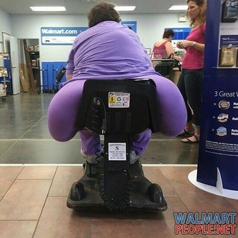 Looks like she has saddle bags on her scooter. The scooter had a full charge when