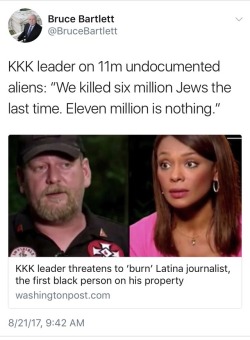 nicomygaybabe:  weavemama:  EVERYONE SHOULD TAKE THIS SERIOUSLY, members of the KKK may seem dumb and obnoxious but who the hell knows what they got planned. All KKK members need to be locked up forever. This isn’t about “freedom of speech” anymore,