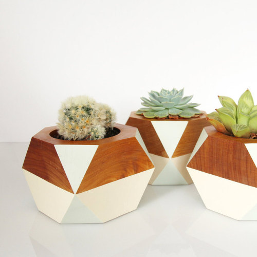 Geometric Wooden Pot //GwynethHulseDesign