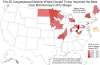 Congressional districts where Donald Trump most improved on Mitt Romney’s 2012 margin.