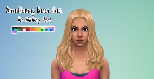 kittsims:Sims 4 GreenLlamas Raven Hair - The Witching Hour Recolour (Override) Hello! Here we have @