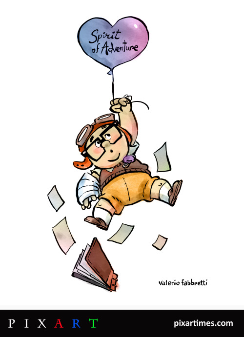 New Pixar-Inspired Artwork Of Young Carl From UP Floating Away!Check out an interview with artist Va