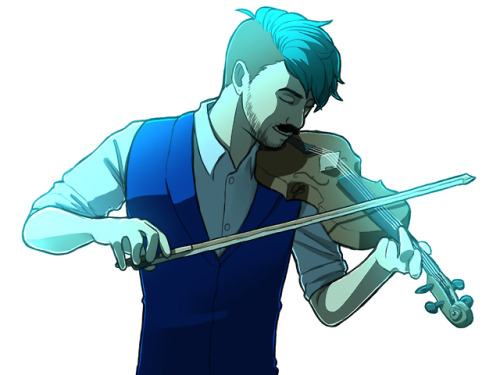 isa-ghost:novelistgeek:blade-of-memeora:Mute’s MusicI love my boy so much, so I had him play the vio