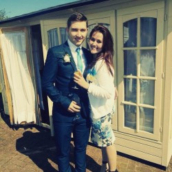bluelipsandrosycheeks:  Gorgeous day for a #wedding! 👰🏼 #couple #blue #prosecco 💏💙