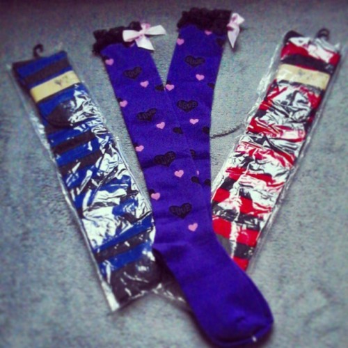 #shima #socks #stripes #black #pink #blue #red #purple #rose #overkneehigh #kawaii #cute #anime #cos