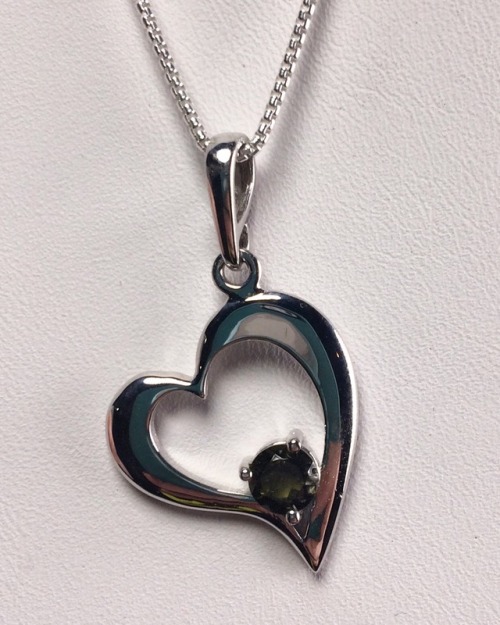 Sterling Silver Moldavite Heart Pendant for InnerVision CrystalsClick Here to See More CrystalsClick