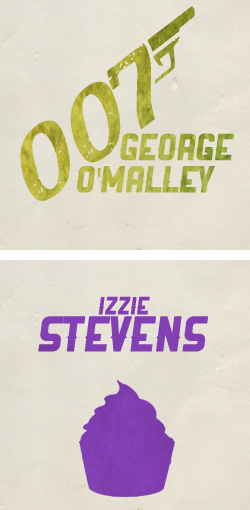 charliecox:  Grey’s Anatomy Characters Minimalist Posters [click in the pictures]