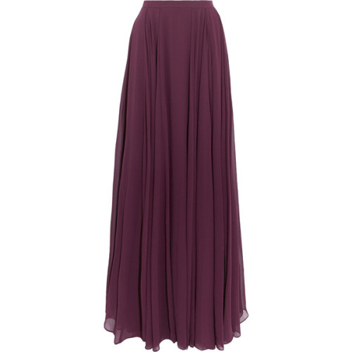 Halston Heritage - Pleated Georgette Maxi Skirt ❤ liked on Polyvore (see more long pleated skirts)