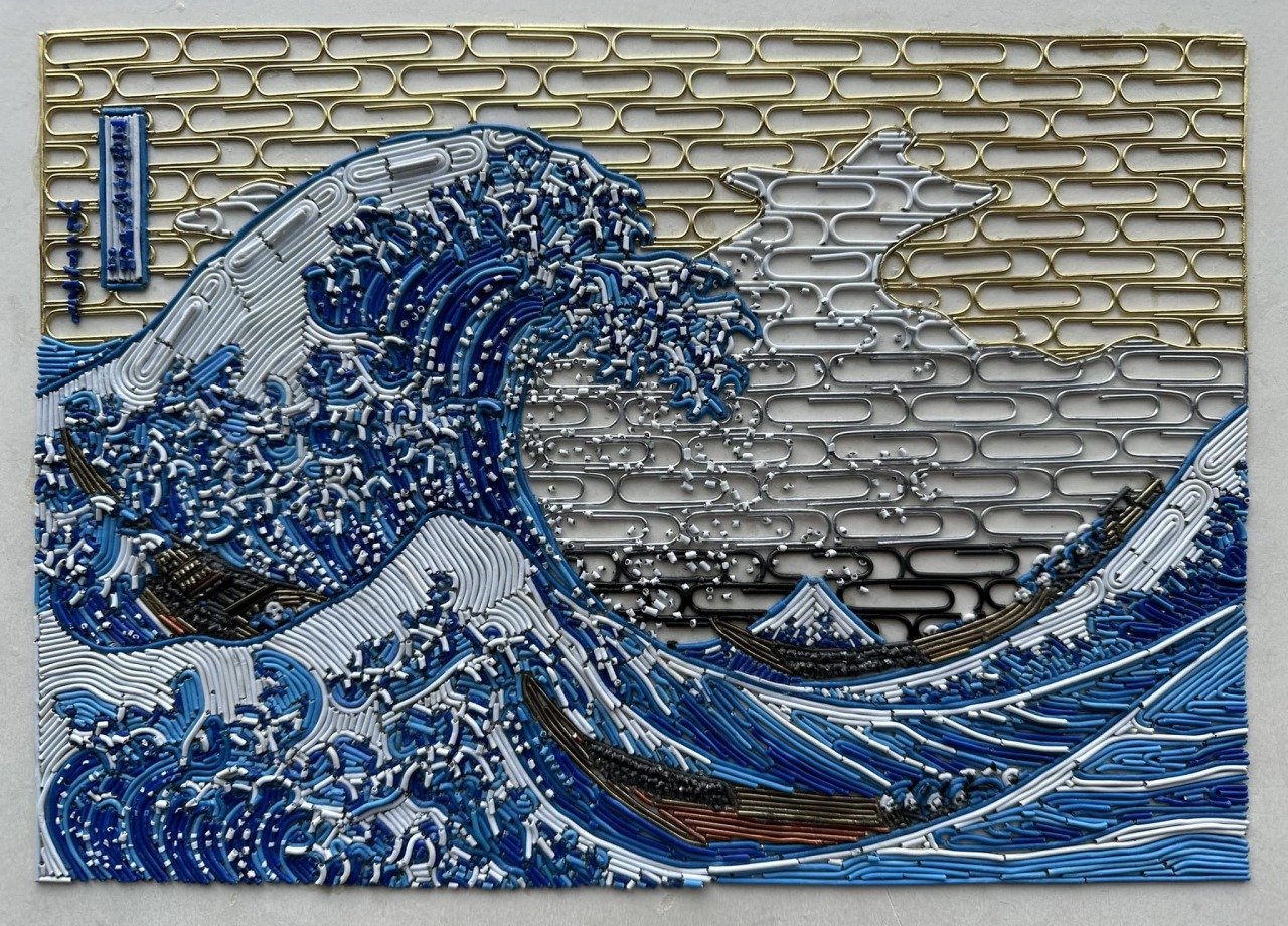 SUBMISSION: Adam Hillman, ClipArt (Hokusai’s Great Wave made with paperclips), 2023