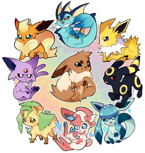 capriicant: Eeveelutions and their shinies ＼(≧▽≦)／