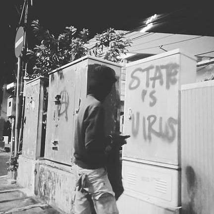 “State is Virus” Seen in Jakarta, Indonesia