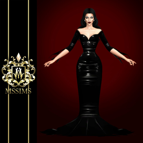 MORTICIA GOWN FOR THE SIMS 4ACCESS TO EXCLUSIVE CC ON MSSIMS4 PATREONDOWNLOAD ON MSSIMS PATREONDOWNL