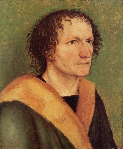 artist-durer:  Male portrait before green base, 1497, Albrecht DurerMedium: canvas