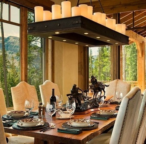 Rustic Dining Room - Dining Room Inspiration For A Sizable Rustic Kitchen/dining Room Remodel With Dark
