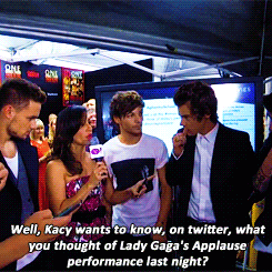 germnotta:  One Direction comment on Lady Gaga’s VMA performance during their movie