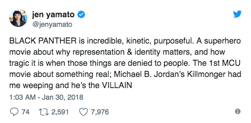 buzzfeed:Critics And Fans Are Losing Their Minds Over “Black Panther”The reviews are in: Black Panth