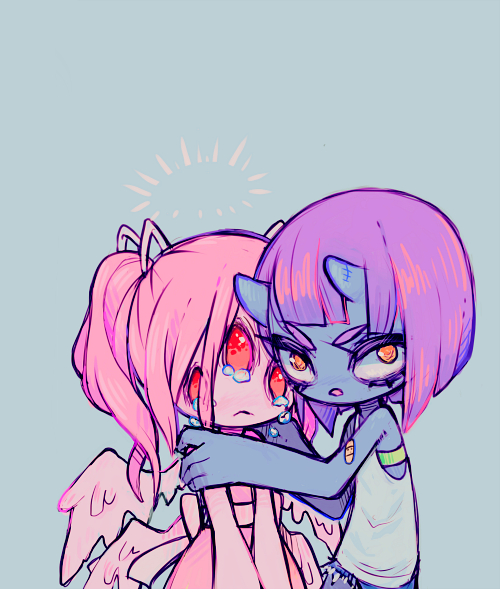 hahnu:  this little demon doesnt like it when you pick on her angel friend okay 
