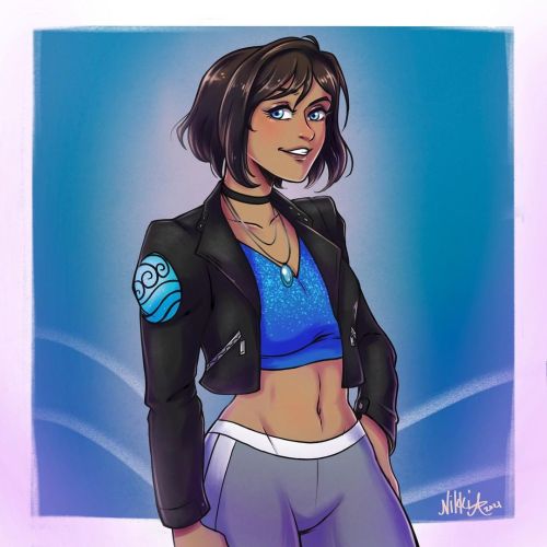 ✨Casual modern Korra bout ready to go on a last minute lunch date with Asami. ✍️Done in @procreate w