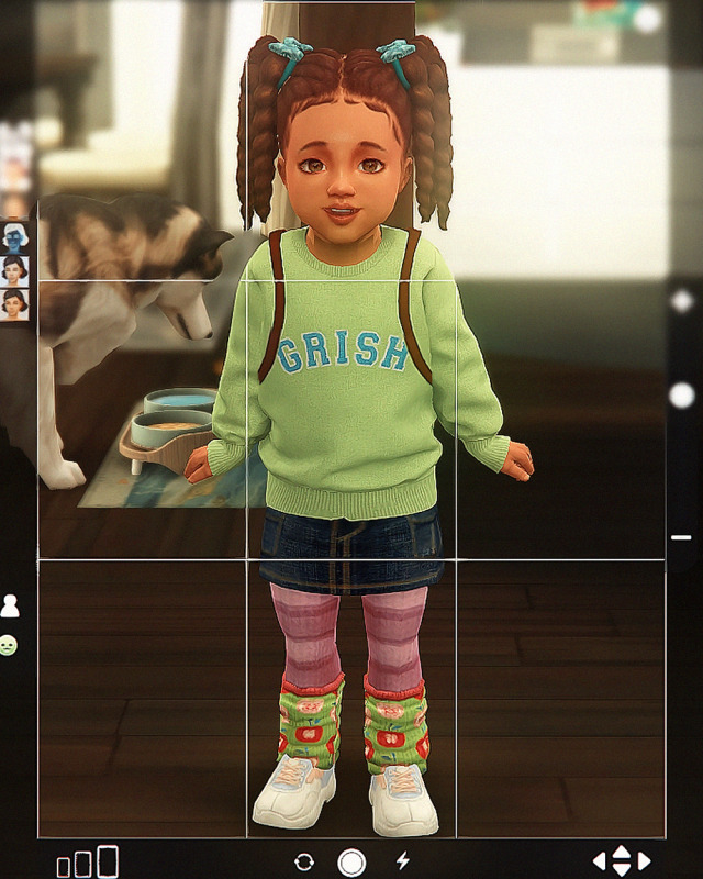 cleo was ecstatic for her first day at preschool, she picked out her own outfit and everything #the apple legwarmers!! i need those irl #ts4 gameplay#s4mm #the sims 4 #s#simblr#the myers