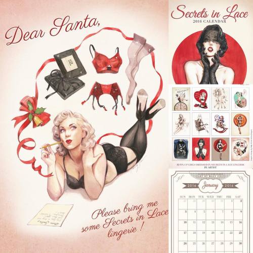 HoHoHo!! Here it is!! My new calendar 2016 done for Secrets in Lace lingerie brand with 12 new excl