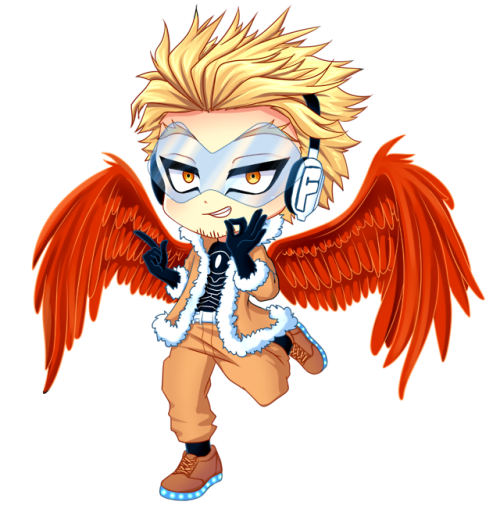 I was commissioned a chibi Hawks wearing Heelys shoes ! And no, I’m not dead :c I had a lot of