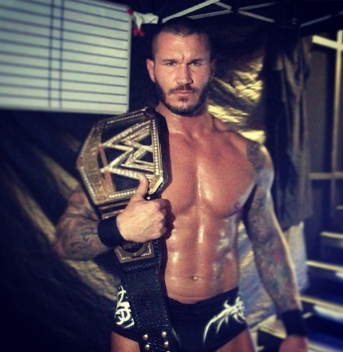 wweyesnation:  …and the new #WWE Champion, Randy Orton. #MITB#Summerslam #Viper  …He looks so good with that Championship! *.*