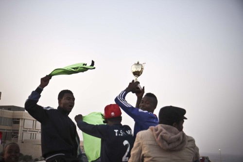 Football tournament at the Janzour Tawergha Camp for internally displaced Libyans. After almost 4yea