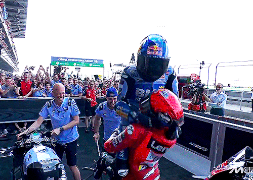 BURIRAM 2025 | Marc Marquez Lifting His Little Brother Alex Marquez In Parc Fermé After Their First