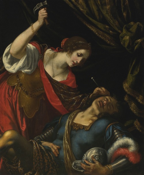 Jacopo Vignali, Jael and Sisera, c. 17th century. Oil on canvas, 124 by 102.1 cm. Private collection