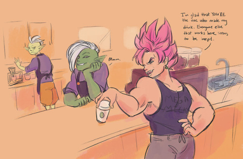 ghostpeppermint:goku black as that one awful, demanding customer that no one likes but zamasu is in 