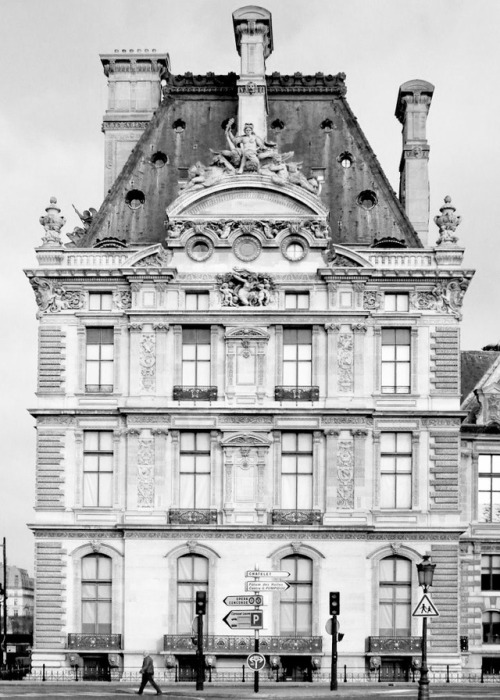 historyofartdaily:Louvre, Pavillon Mollien, Pavillon de Flore, Pavillon de l’horloge (1, 2,&nb