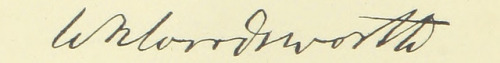 William Wordsworth’s signature.