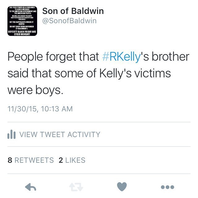 dynastylnoire:  sonofbaldwin:  #RKelly   Didn’t forget. Just didn’t know. People